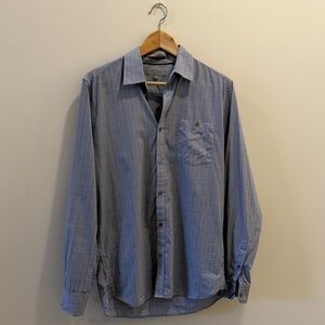 Ted Baker Men's Casual Blue Plaid Button Down Shirt